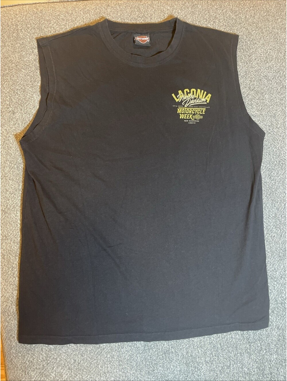 Harley Davidson Black Widow T-Shirt Men’s XL Lagonia Muscle  New Hampshire